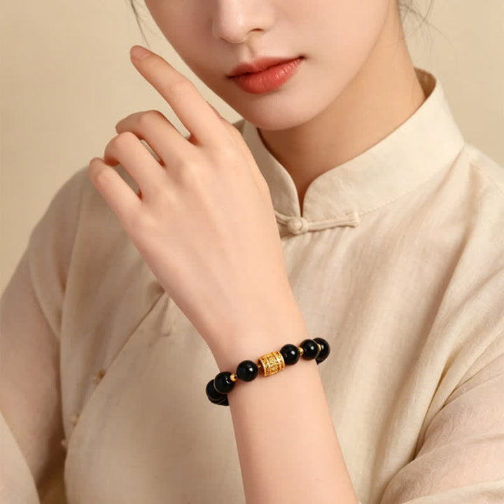 Buddha Stones タイガーアイ・ブラックオブシディアン勇気のビーズブレスレット - image 15