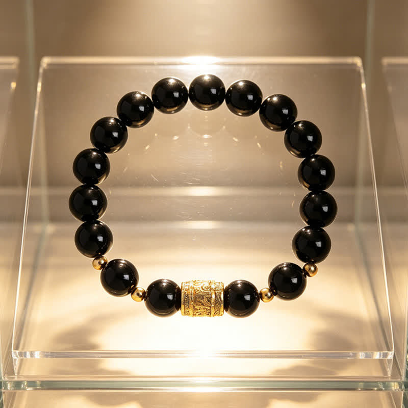 Buddha Stones タイガーアイ・ブラックオブシディアン勇気のビーズブレスレット - image 14