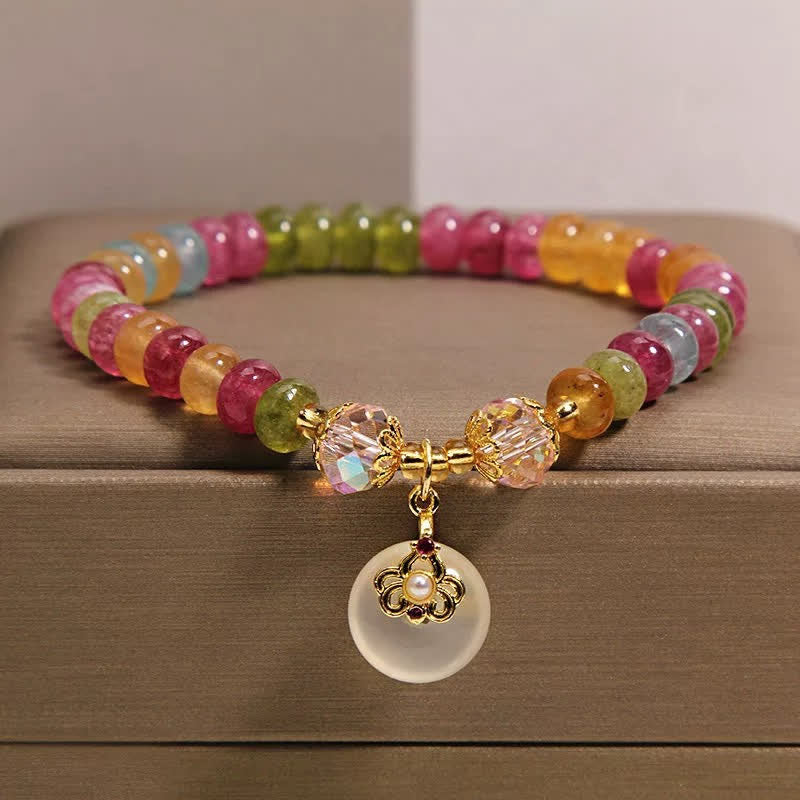 Buddha Stones 天然マルチカラートルマリンカルセドニー知恵のブレスレット - トルマリン（ポジティブ♥愛） - image 0