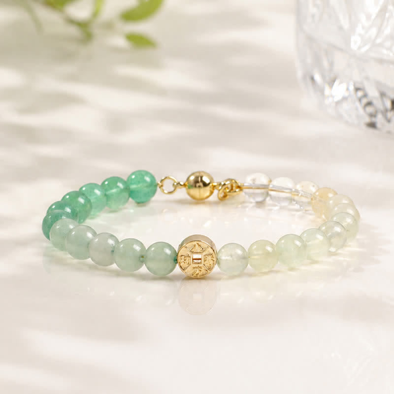 Buddha Stones タイガーアイ天然石 福の文字銅貨幸せブレスレット - image 17