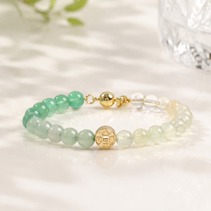 Buddha Stones タイガーアイ天然石 福の文字銅貨幸せブレスレット - image 17