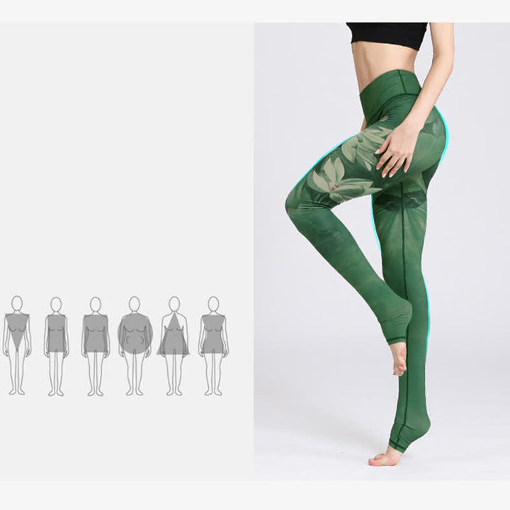 Buddha Stones蓮の花 プリントデザイン パンツ スポーツ フィットネス ヨガ レギンス レディース ヨガパンツ - image 7