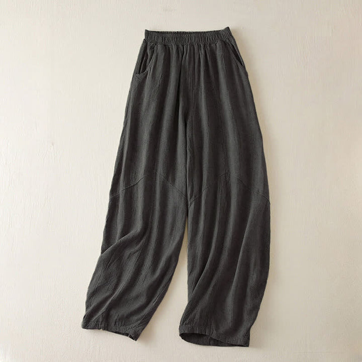 Buddha Stonesカジュアル ルーズ ストレートレッグ 7-8丈 クロップドパンツ レディース ハーレムパンツ ポケット付き - スレートグレー - US8-10，UK/AU12-14，EU40-42 (2XL) - image 7