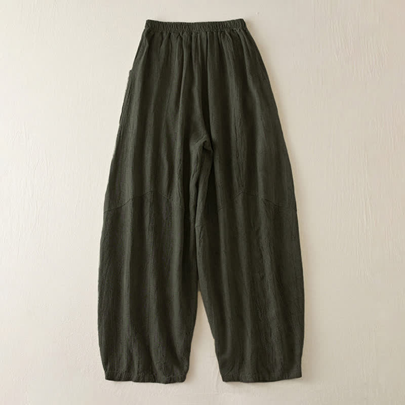 Buddha Stonesカジュアル ルーズ ストレートレッグ 7-8丈 クロップドパンツ レディース ハーレムパンツ ポケット付き - image 10