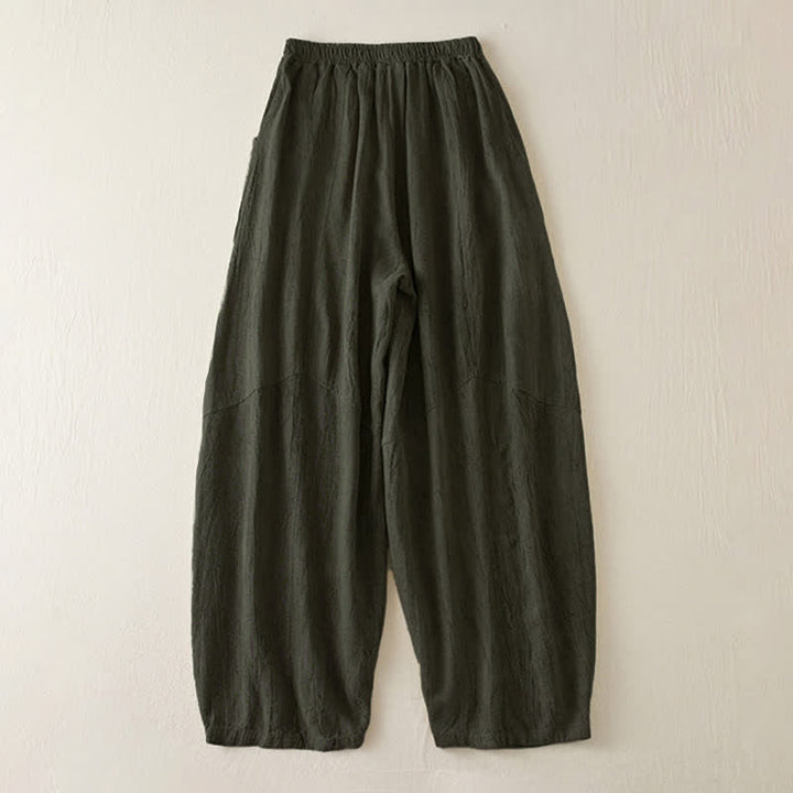 Buddha Stonesカジュアル ルーズ ストレートレッグ 7-8丈 クロップドパンツ レディース ハーレムパンツ ポケット付き - image 10