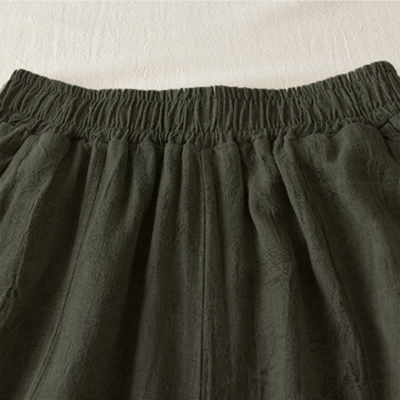 Buddha Stonesカジュアル ルーズ ストレートレッグ 7-8丈 クロップドパンツ レディース ハーレムパンツ ポケット付き - image 11