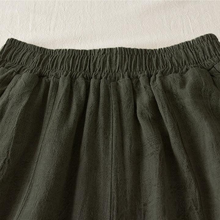 Buddha Stonesカジュアル ルーズ ストレートレッグ 7-8丈 クロップドパンツ レディース ハーレムパンツ ポケット付き - image 11
