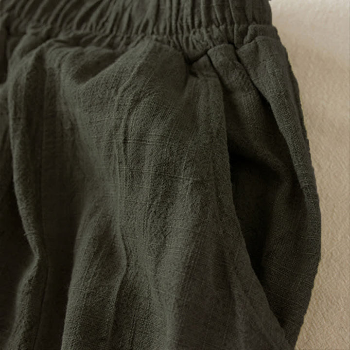 Buddha Stonesカジュアル ルーズ ストレートレッグ 7-8丈 クロップドパンツ レディース ハーレムパンツ ポケット付き - image 12