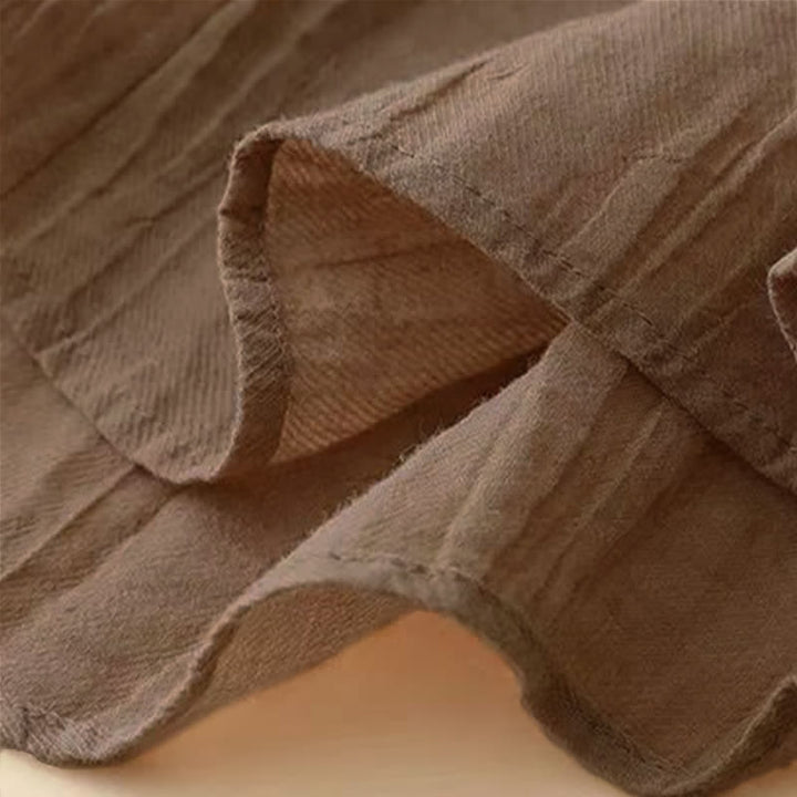 Buddha Stonesカジュアル 無地 ハンドメイド ドローストリングウエスト ミディ丈 ノースリーブ ポケット付きワンピース - image 6