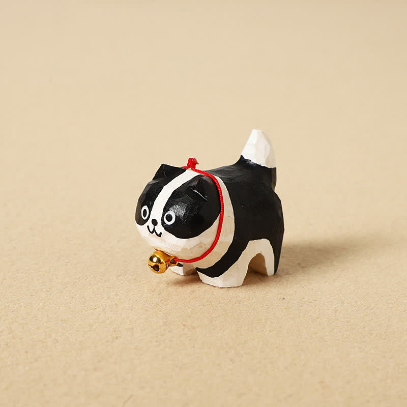 Buddha Stones 手彫りの天然木製かわいい犬のキーホルダー、かわいい動物の装飾 - ボーダーコリー - image 6
