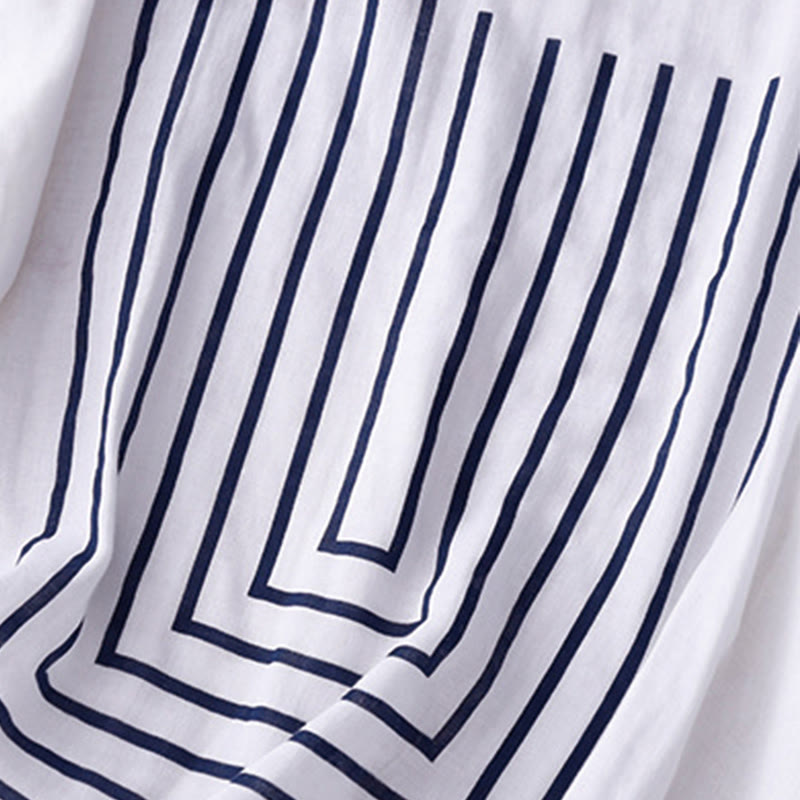 Buddha Stonesカジュアルラインプリント柄半袖コットンリネンレディースTシャツ - image 14