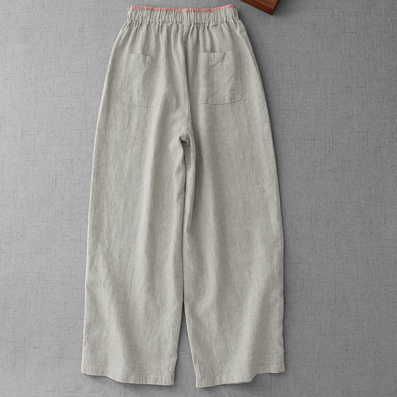 Buddha Stonesカジュアル デイリー ドローストリング シンプルデザイン レディースパンツ ポケット付き - image 1