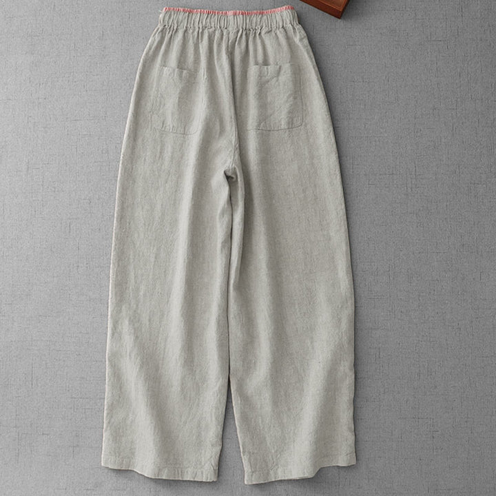 Buddha Stonesカジュアル デイリー ドローストリング シンプルデザイン レディースパンツ ポケット付き - image 1