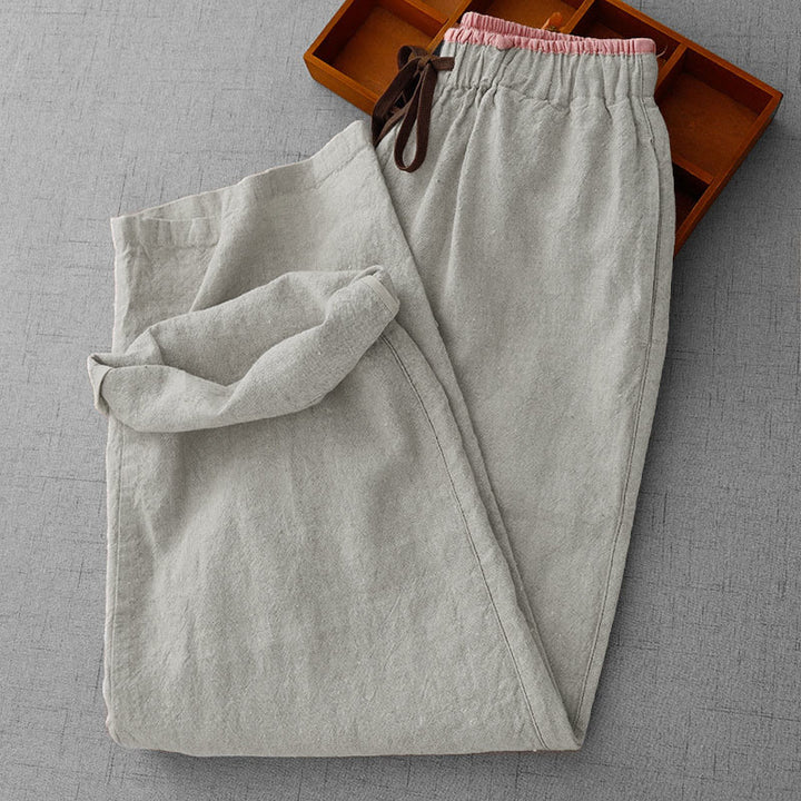 Buddha Stonesカジュアル デイリー ドローストリング シンプルデザイン レディースパンツ ポケット付き - image 2