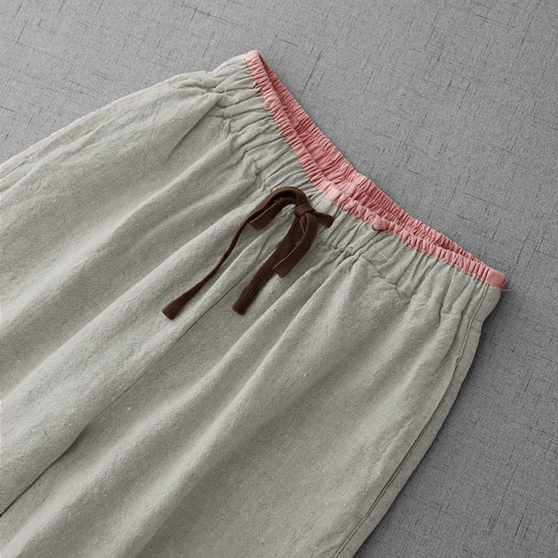 Buddha Stonesカジュアル デイリー ドローストリング シンプルデザイン レディースパンツ ポケット付き - image 4