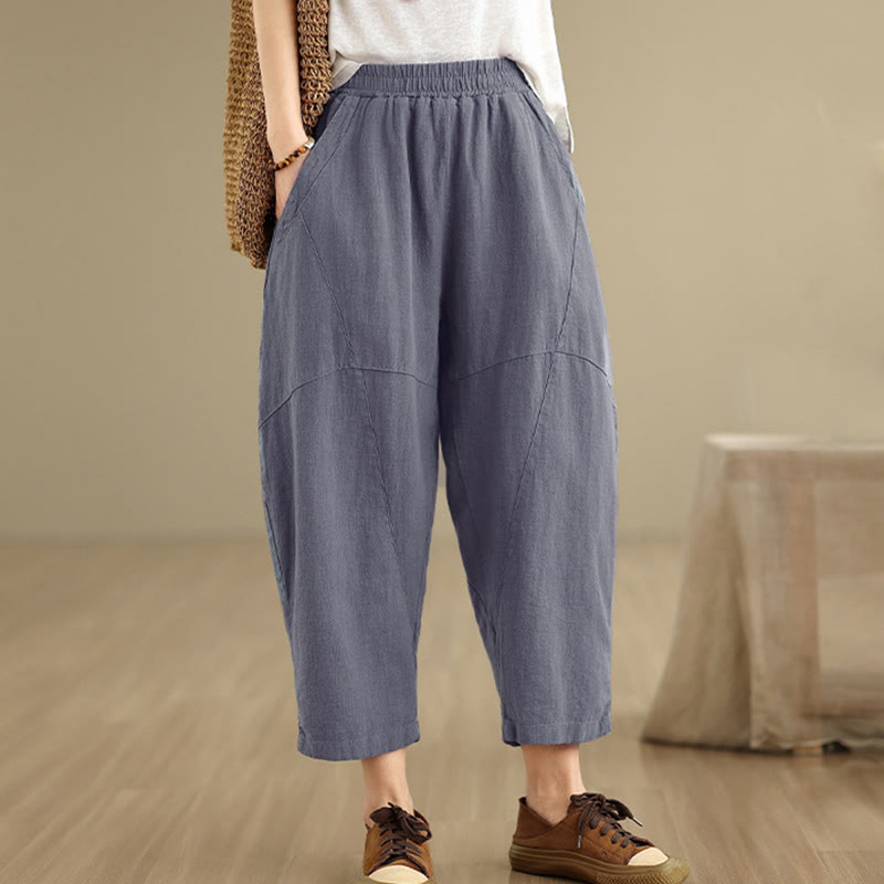 Buddha Stonesスプリング 7-8丈 無地 レディース ハーレムパンツ ポケット付き - image 13