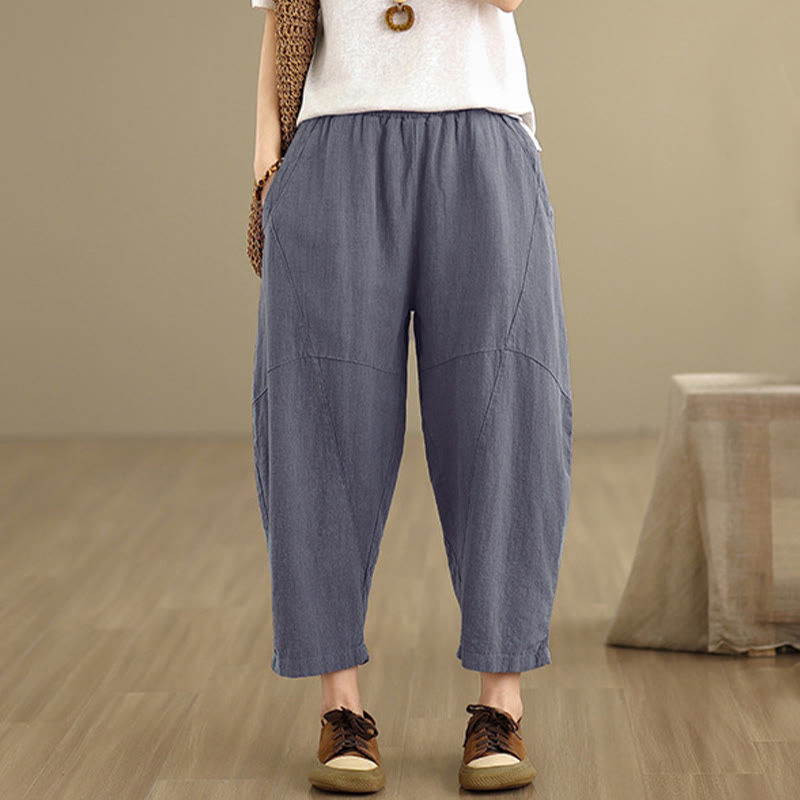 Buddha Stonesスプリング 7-8丈 無地 レディース ハーレムパンツ ポケット付き - image 10