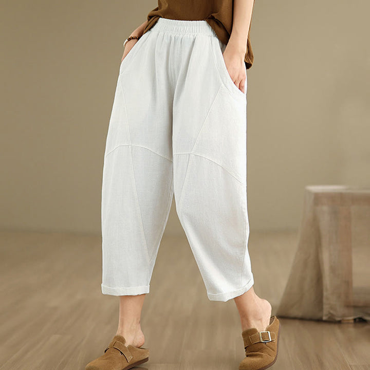 Buddha Stonesスプリング 7-8丈 無地 レディース ハーレムパンツ ポケット付き - image 18