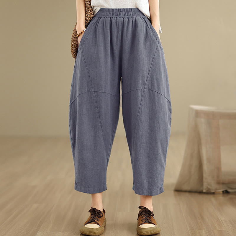 Buddha Stonesスプリング 7-8丈 無地 レディース ハーレムパンツ ポケット付き - image 14