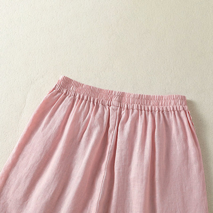 Buddha Stones 夏物カジュアルボヘミアン無地サイドレース装飾レディースショートパンツ（ポケット付き） - image 18