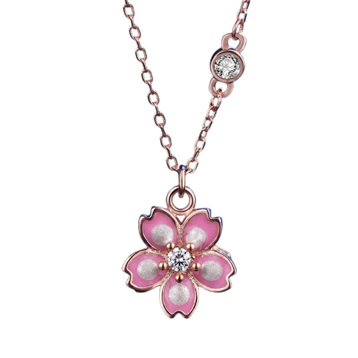 Buddha Stones925スターリングシルバー 桜の花 回転式保護ネックレスペンダント - image 6