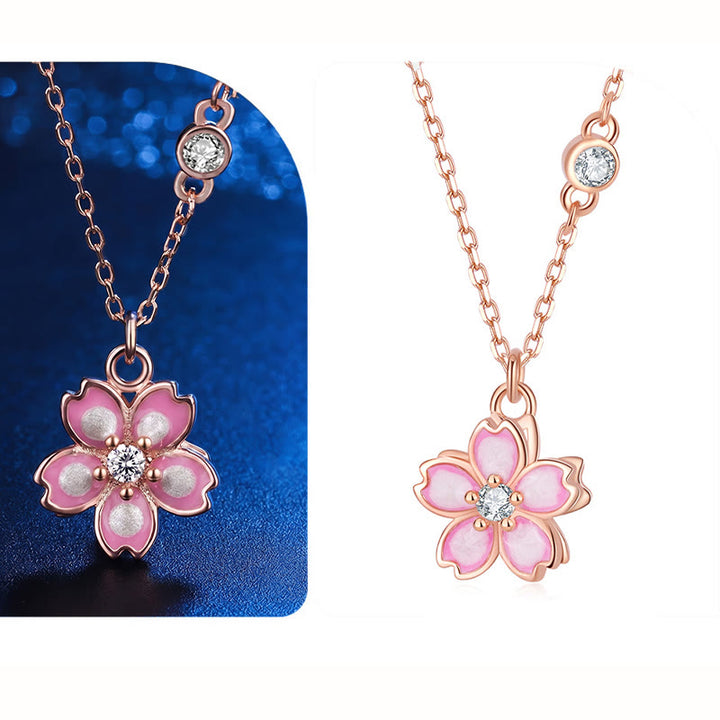 Buddha Stones925スターリングシルバー 桜の花 回転式保護ネックレスペンダント - image 9