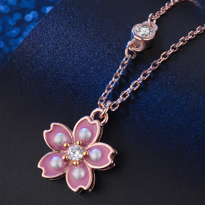 Buddha Stones925スターリングシルバー 桜の花 回転式保護ネックレスペンダント - image 2