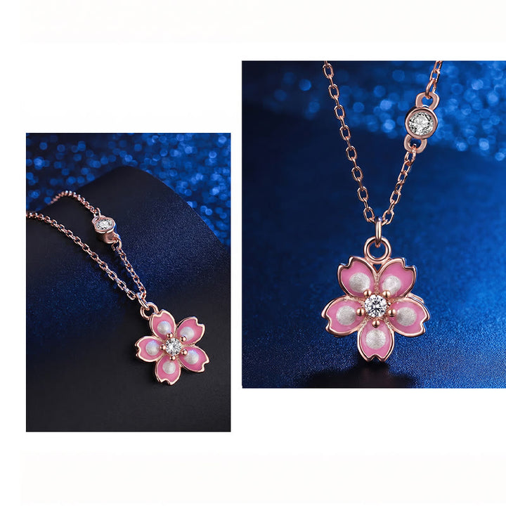 Buddha Stones925スターリングシルバー 桜の花 回転式保護ネックレスペンダント - image 8