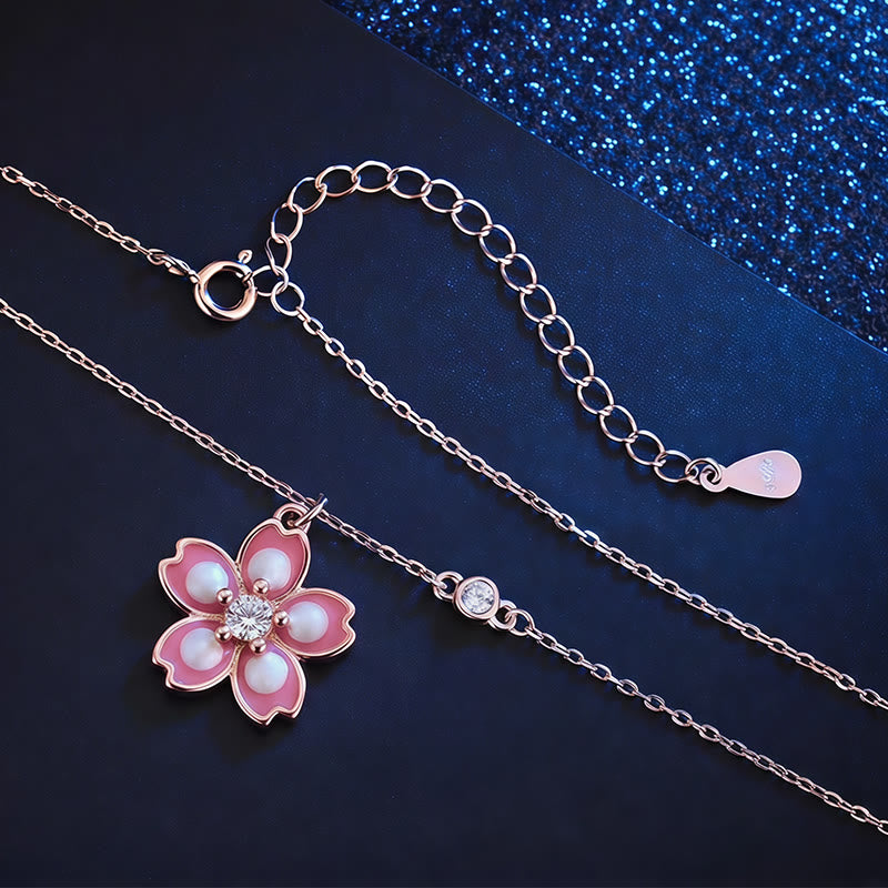 Buddha Stones925スターリングシルバー 桜の花 回転式保護ネックレスペンダント - image 4