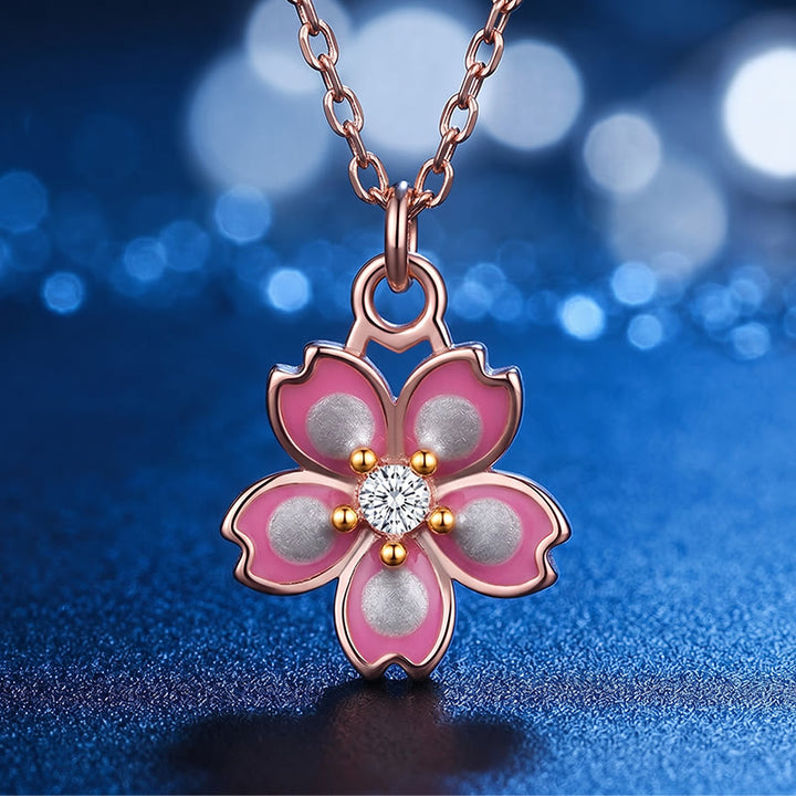 Buddha Stones925スターリングシルバー 桜の花 回転式保護ネックレスペンダント - image 5