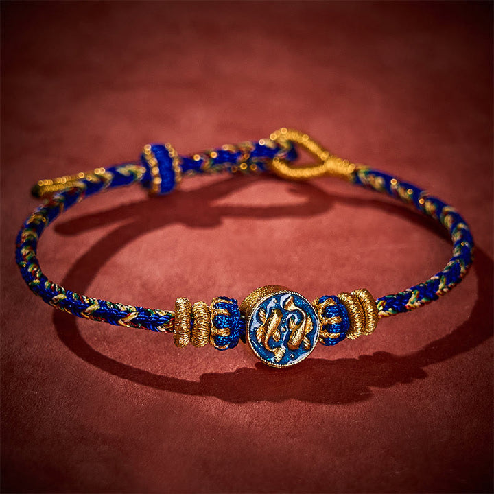 Buddha Stones 手織り糸 ダブルゴールデン鯉強度ロープブレスレット - image 2