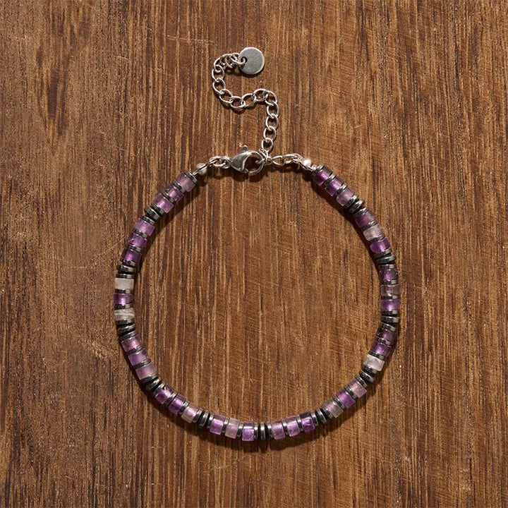 Buddha Stones 天然ラピスラズリ・アメジスト・フロストストーンのお守りビーズブレスレット - image 6