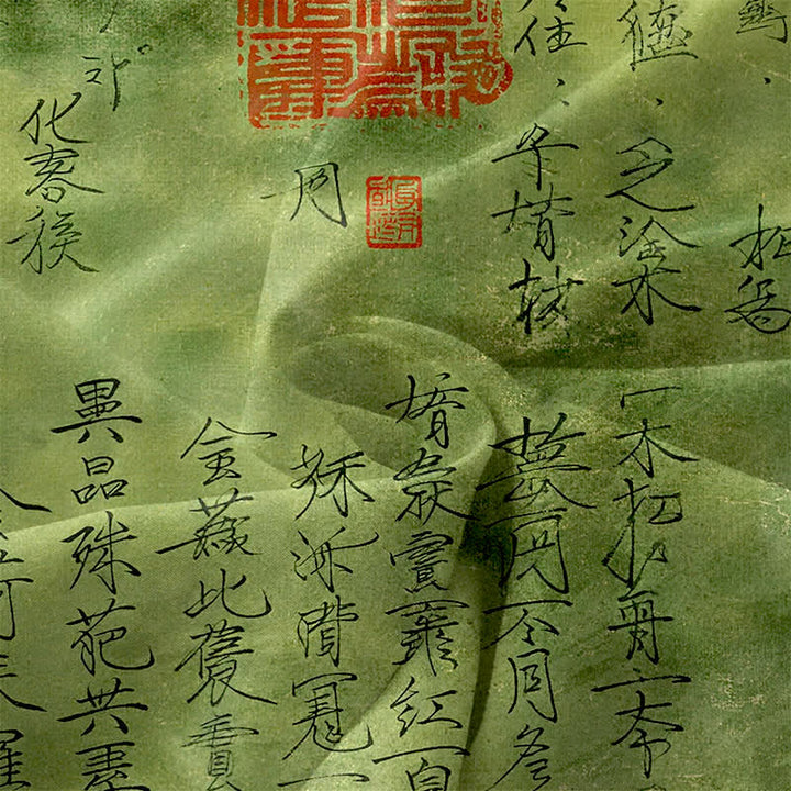 Buddha Stones 夏物カジュアル 中国書道印章柄 レディース ノースリーブ ミディ丈ワンピース ポケット付き - image 3