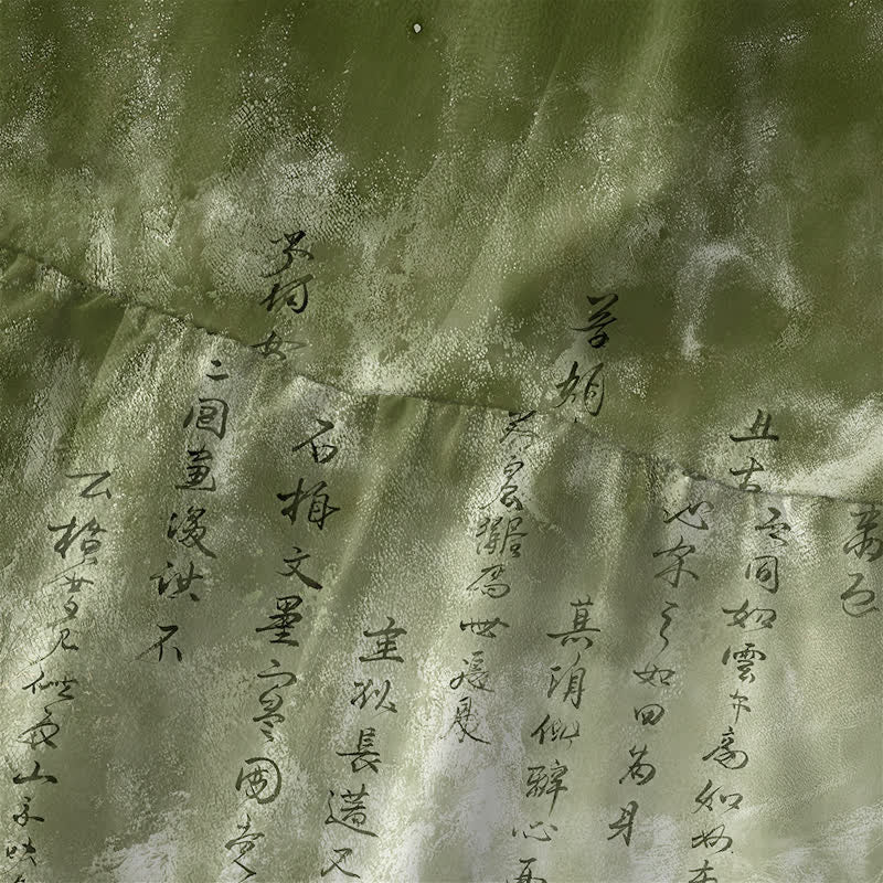 Buddha Stones 夏物カジュアル 墨竹風景柄 レディース 夏用ノースリーブミディドレス ポケット付き - image 1