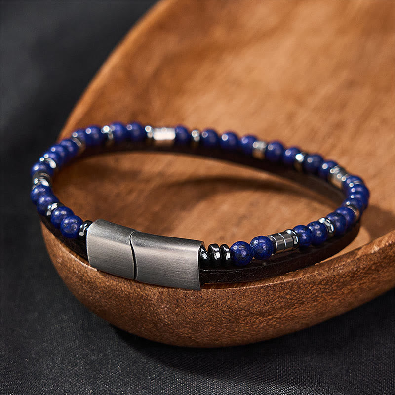 Buddha Stones ラピスラズリ・トゥルース ダブルラップレザーブレスレット - image 17
