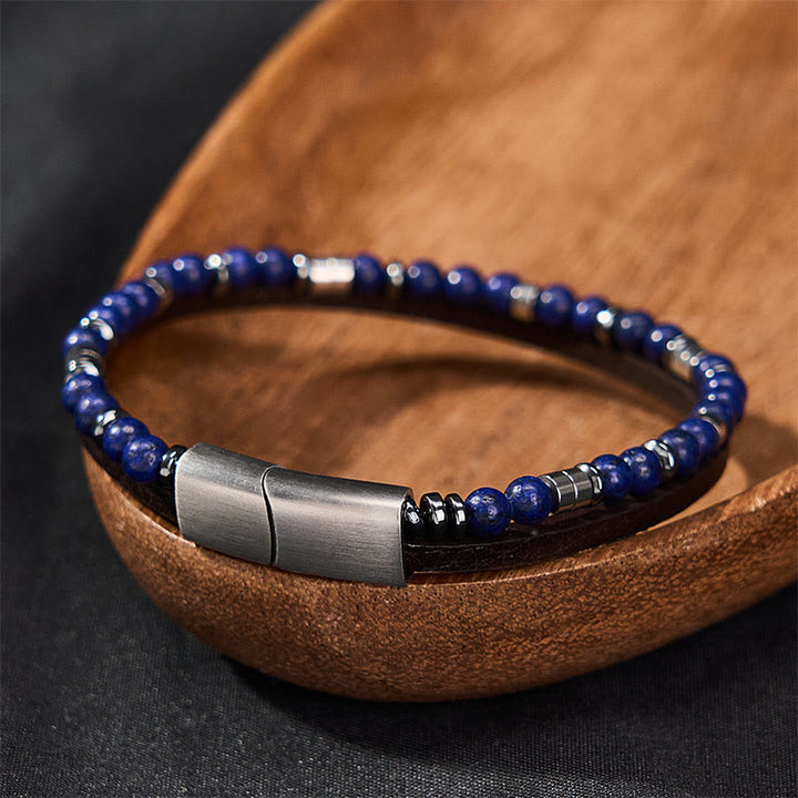 Buddha Stones ラピスラズリ・トゥルース ダブルラップレザーブレスレット - image 17