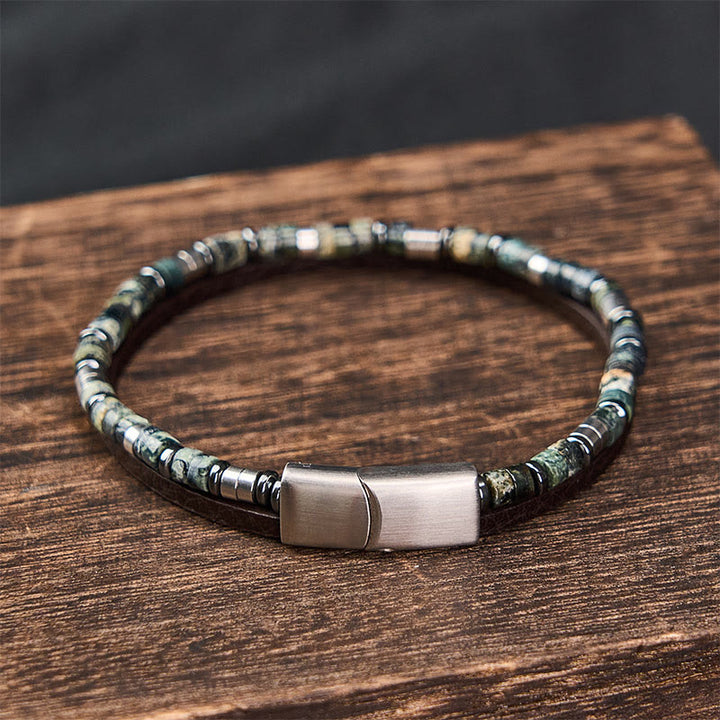 Buddha Stones ラピスラズリ・トゥルース ダブルラップレザーブレスレット - image 11