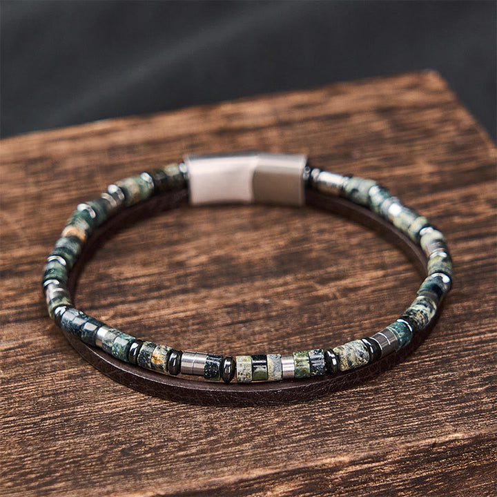 Buddha Stones ラピスラズリ・トゥルース ダブルラップレザーブレスレット - image 10