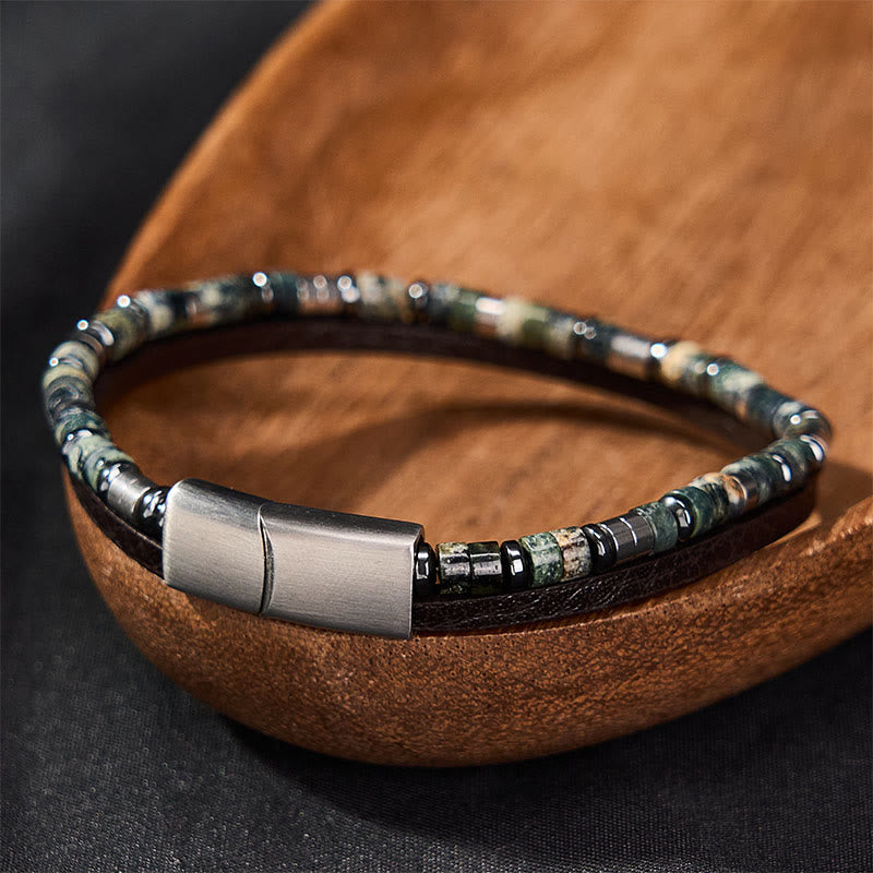 Buddha Stones ラピスラズリ・トゥルース ダブルラップレザーブレスレット - image 9