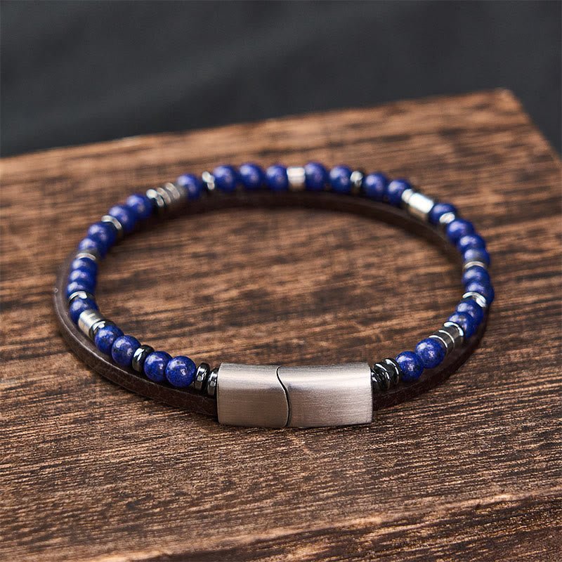 Buddha Stones ラピスラズリ・トゥルース ダブルラップレザーブレスレット - image 19
