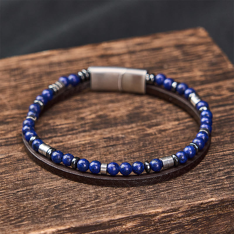 Buddha Stones ラピスラズリ・トゥルース ダブルラップレザーブレスレット - image 18