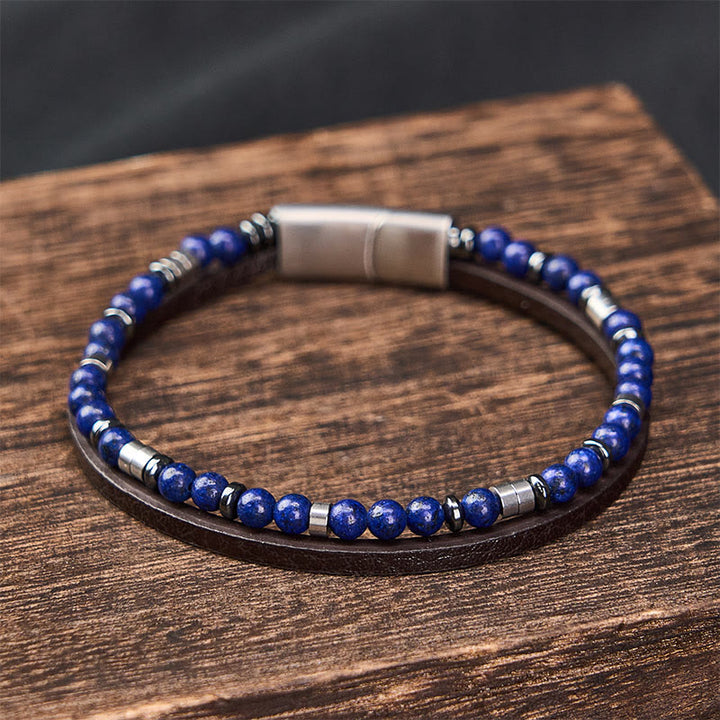 Buddha Stones ラピスラズリ・トゥルース ダブルラップレザーブレスレット - image 18