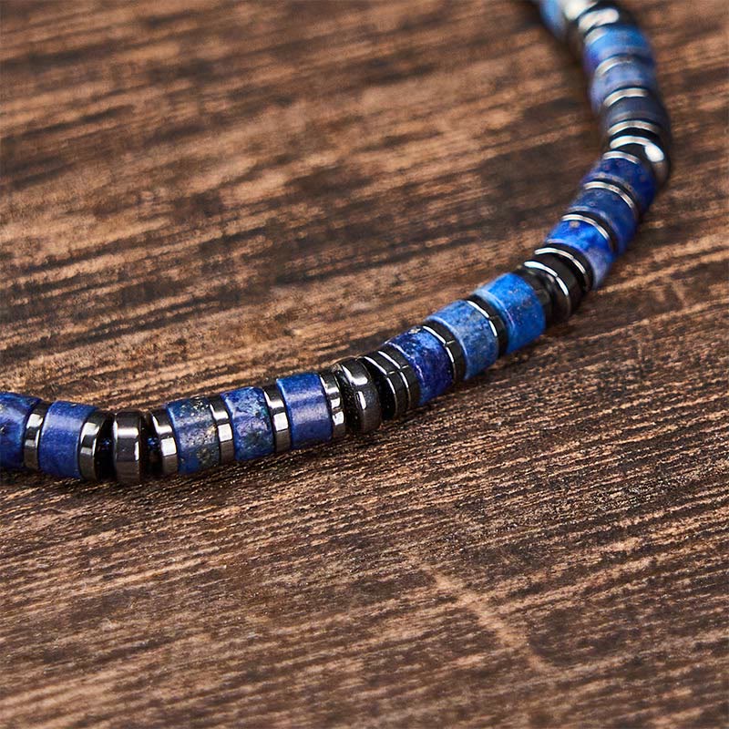 Buddha Stones 天然ラピスラズリ・アメジスト・フロストストーンのお守りビーズブレスレット - image 2