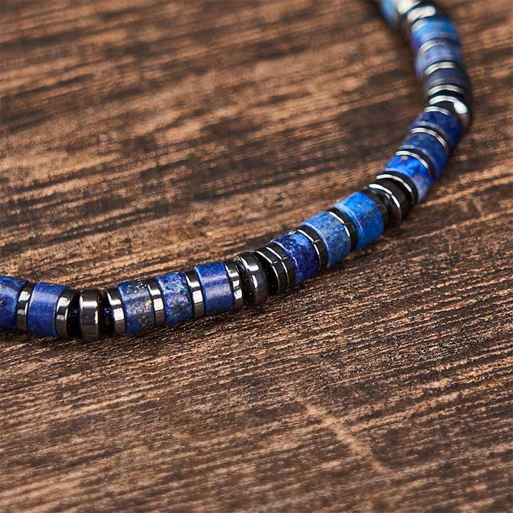 Buddha Stones 天然ラピスラズリ・アメジスト・フロストストーンのお守りビーズブレスレット - image 2