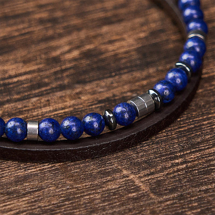 Buddha Stones ラピスラズリ・トゥルース ダブルラップレザーブレスレット - image 21