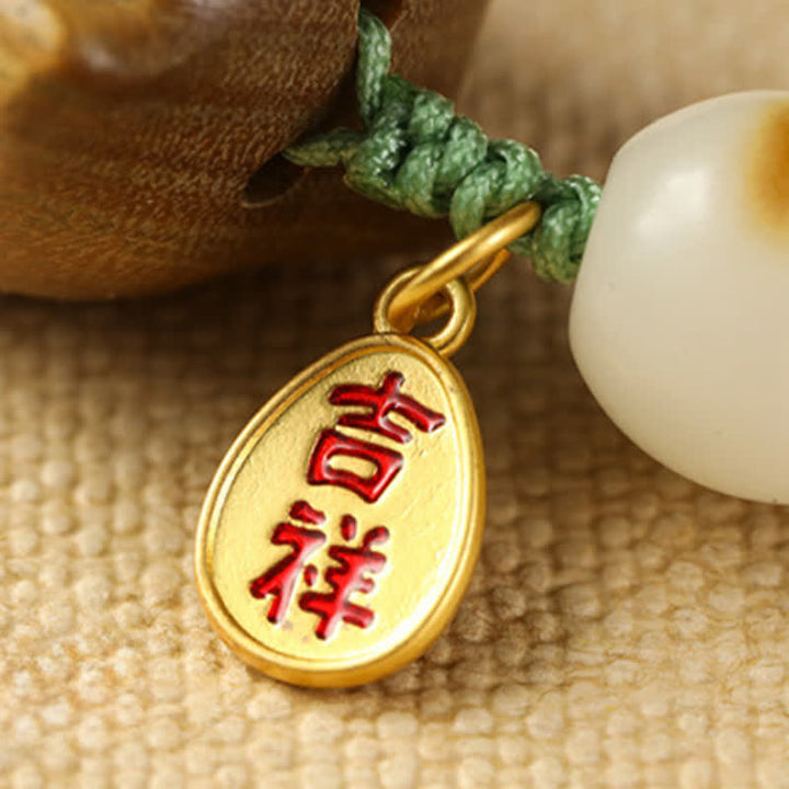 Buddha Stones 緑白檀の猫の手織り癒しキーホルダー - image 13