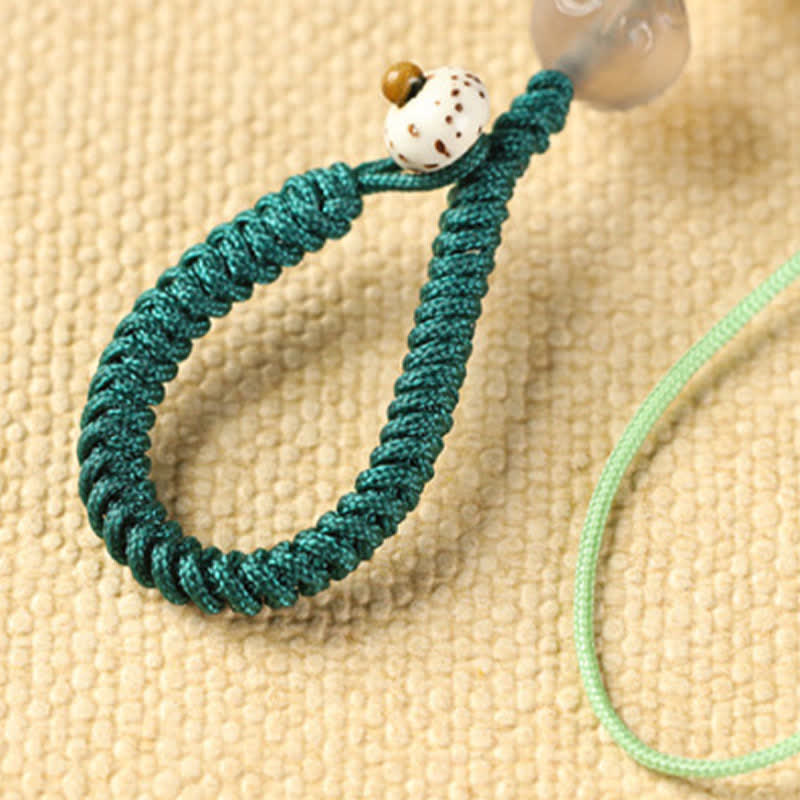 Buddha Stones 緑白檀の猫の手織り癒しキーホルダー - image 14
