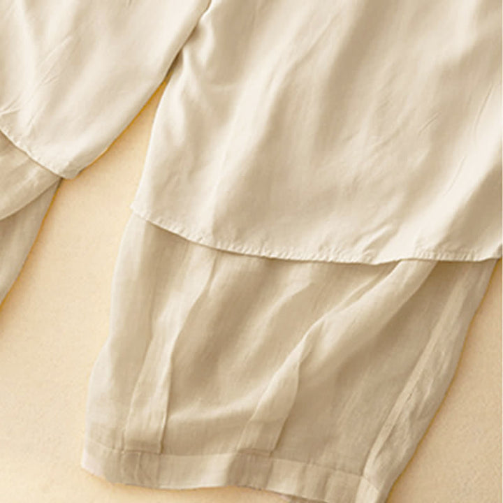 Buddha Stonesカジュアル ルーズ ダブルレイヤー 7-8丈 クロップドパンツ レディース パンツ ポケット付き - image 23