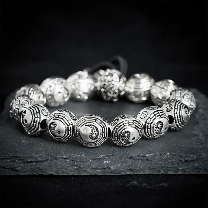 Buddha Stones 銅製八卦陰陽調和ラウンドビーズブレスレット - image 1