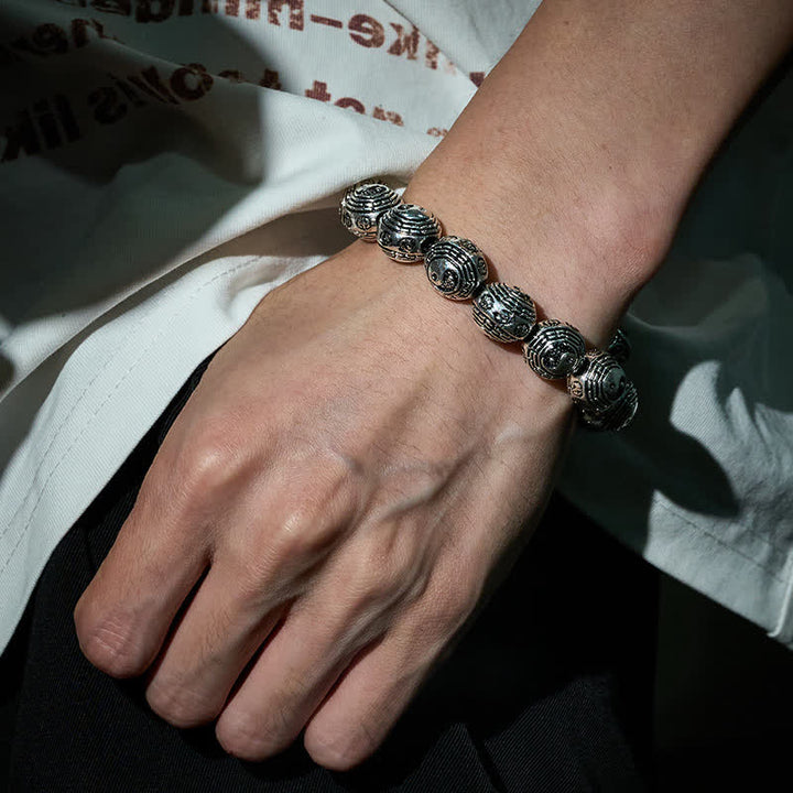 Buddha Stones 銅製八卦陰陽調和ラウンドビーズブレスレット - image 9